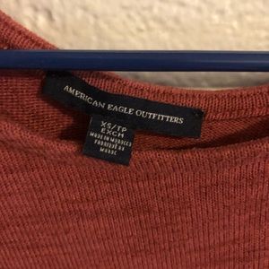 American Eagle burnt orange open back sweater.